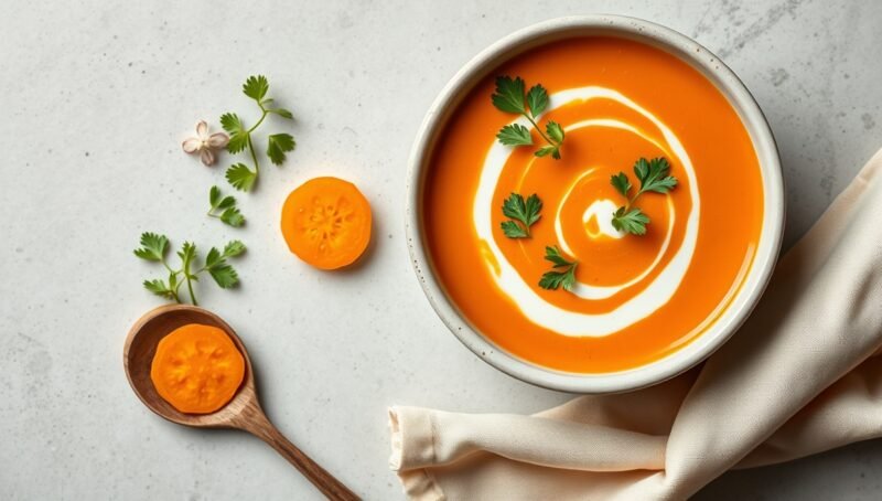 Goldene Karotten-Ingwer-Suppe mit Kokosmilch: Wärmende Low-FODMAP Köstlichkeit 1 Goldene Karotten-Ingwer-Suppe mit Kokosmilch