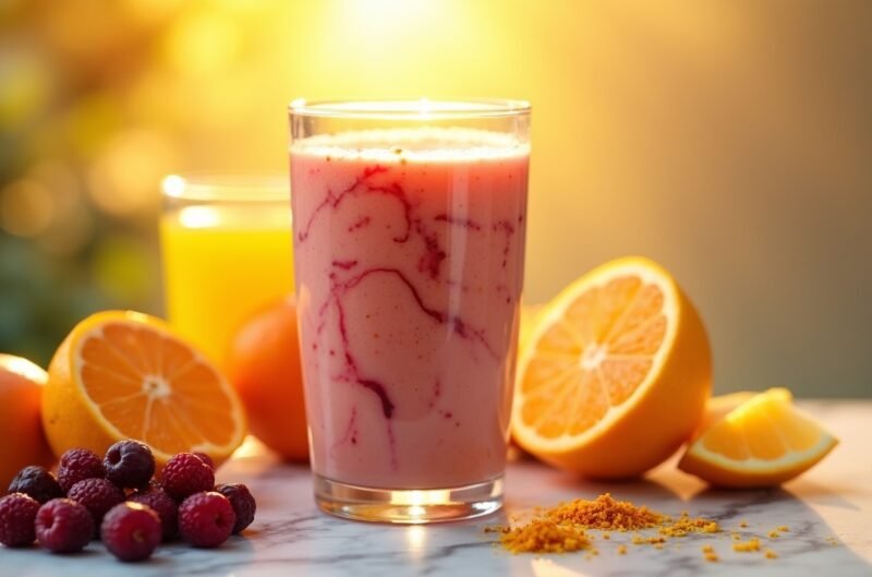 Immunbooster mit Elderberry: 5 kraftvolle Smoothie-Rezepte für ein starkes Abwehrsystem 3 Elderberry-Vitamin D Sunrise