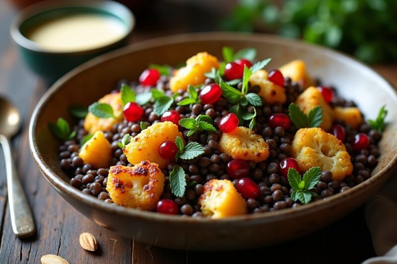 Salat 2.0 – Kreative Rezepte für mehr Geschmack und Vitamine 2 Gerösteter Blumenkohl-Linsen-Salat mit Tahini-Zitronen-Dressing