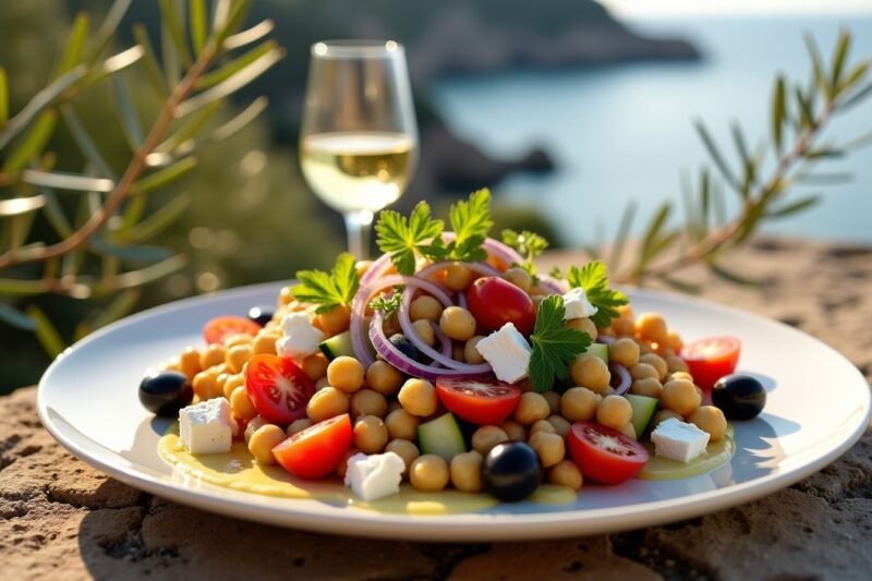 Salat 2.0 – Kreative Rezepte für mehr Geschmack und Vitamine 4 Mediterraner Kichererbsen-Salat mit Zitrus-Tahini-Dressing